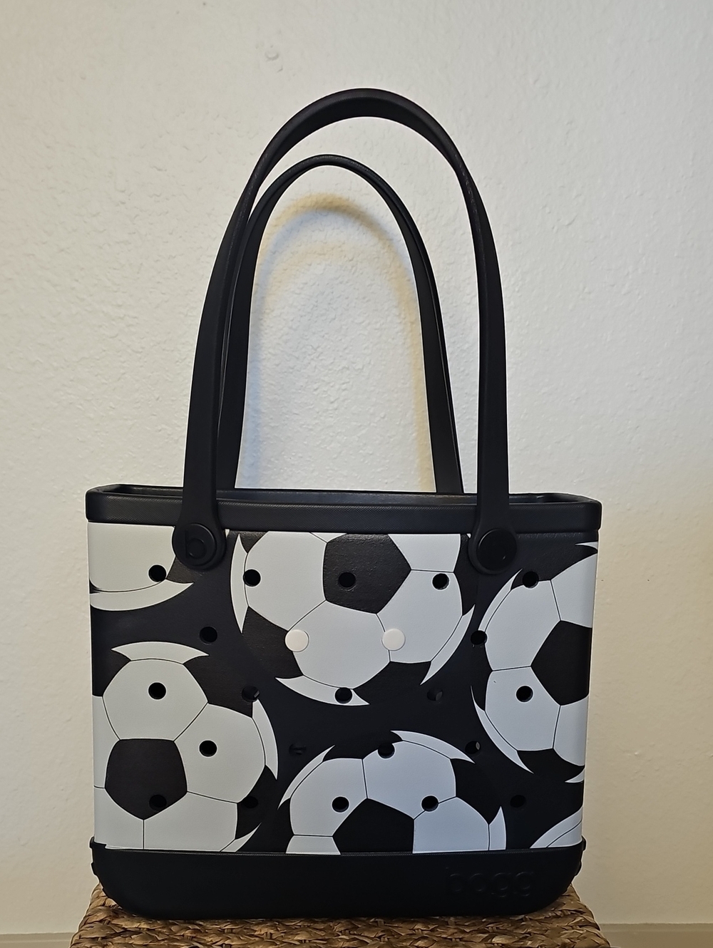 NWT Baby Bogg Bag Medium Tote - Discontinued Soccer Print "Let's Kick It"